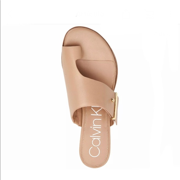 Calvin Klein | Shoes | Calvin Klein Daria Nappa Leather Splittoe Sandal |  Poshmark